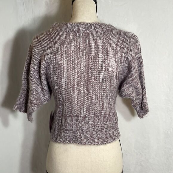 Derek Heart Purple Dolman Sleeve Cropped Sweater - Picture 5 of 11